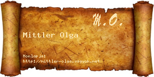 Mittler Olga névjegykártya